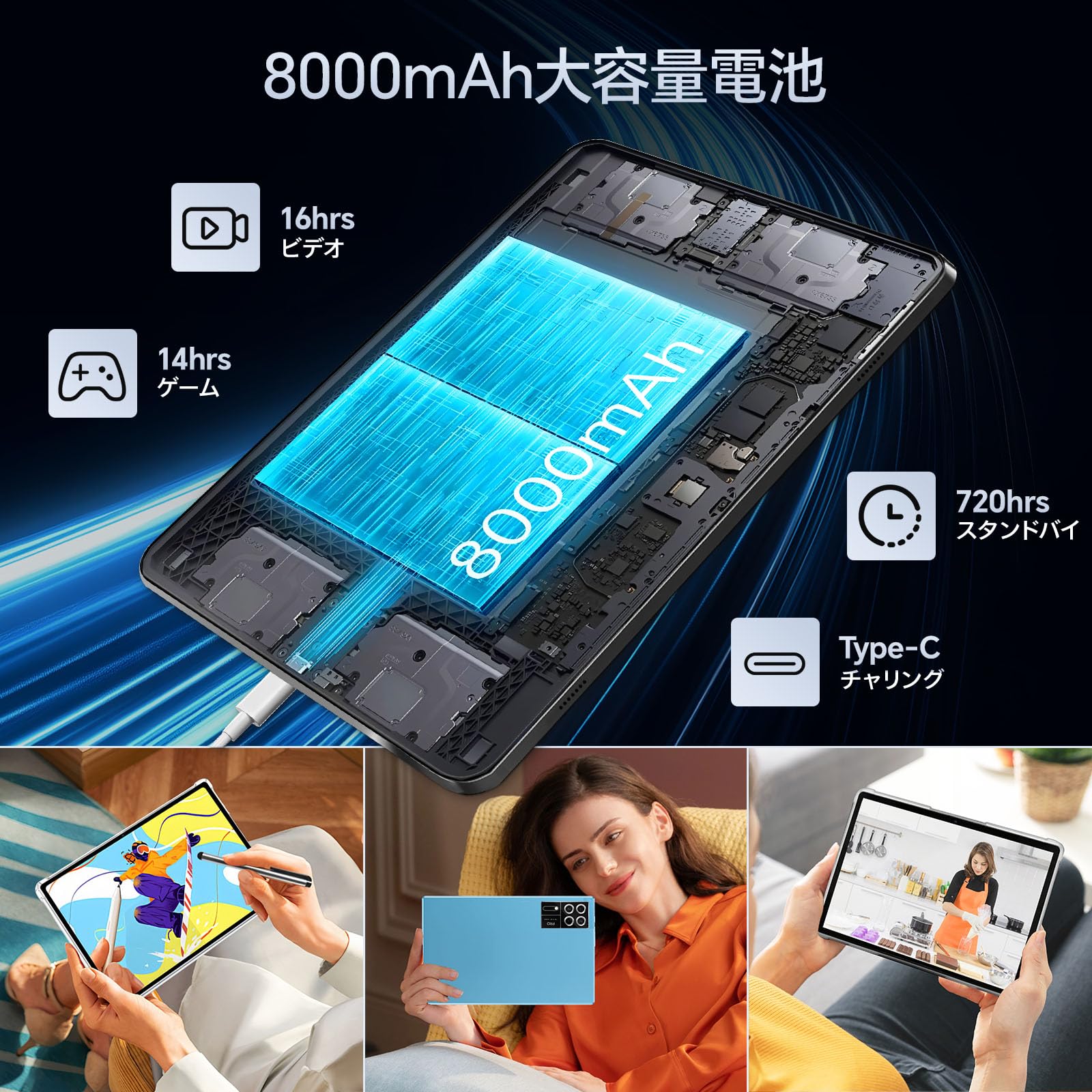 Amazon.co.jp: 10インチ Android 15 タブレット、12GB RAM + 256GB