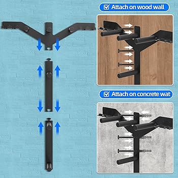 Amazon.co.jp: 壁掛けウェイトプレートホルダー&バーベルラック | バー