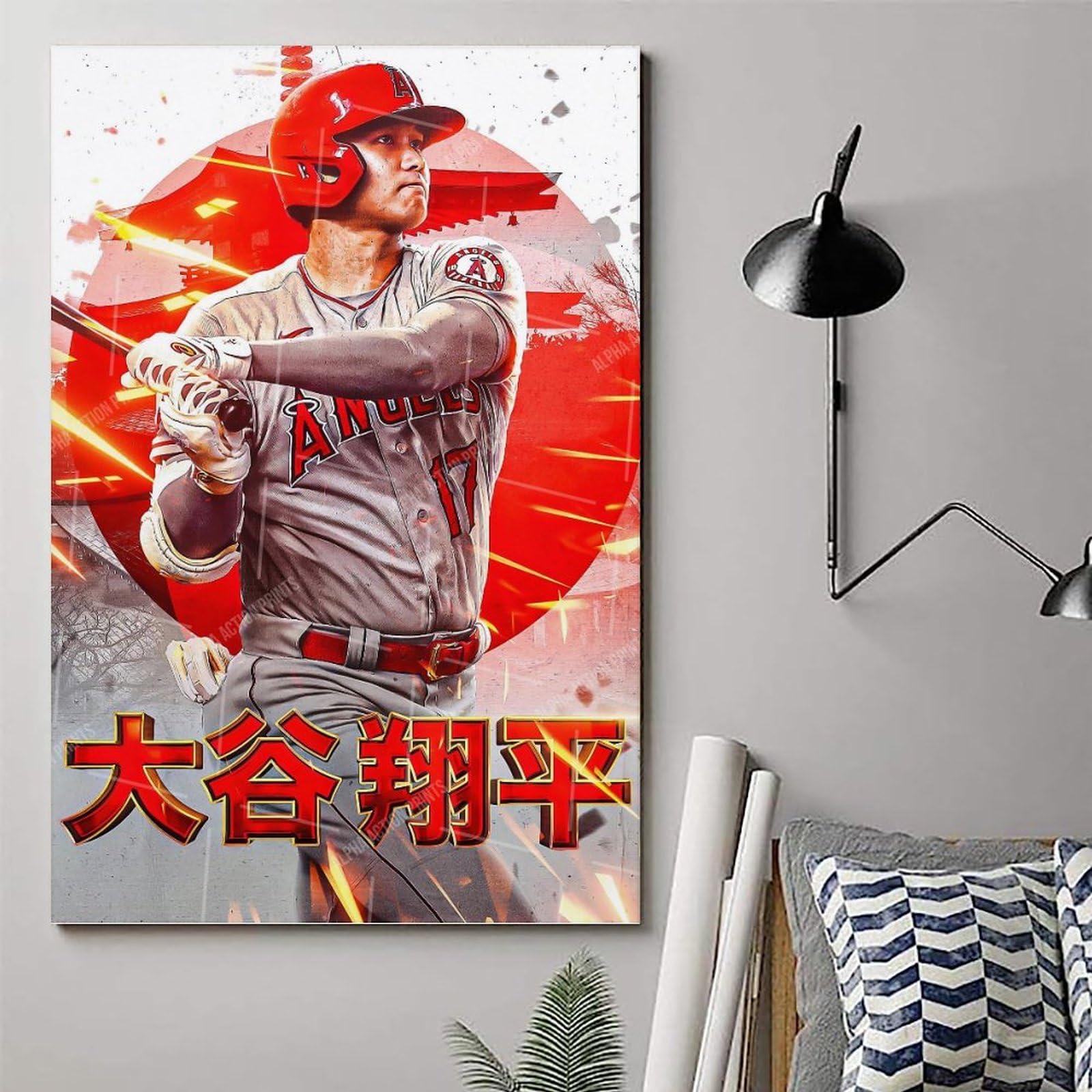 Amazon｜大谷翔平野球のスター選手ポスター プリント キャンバス 絵画