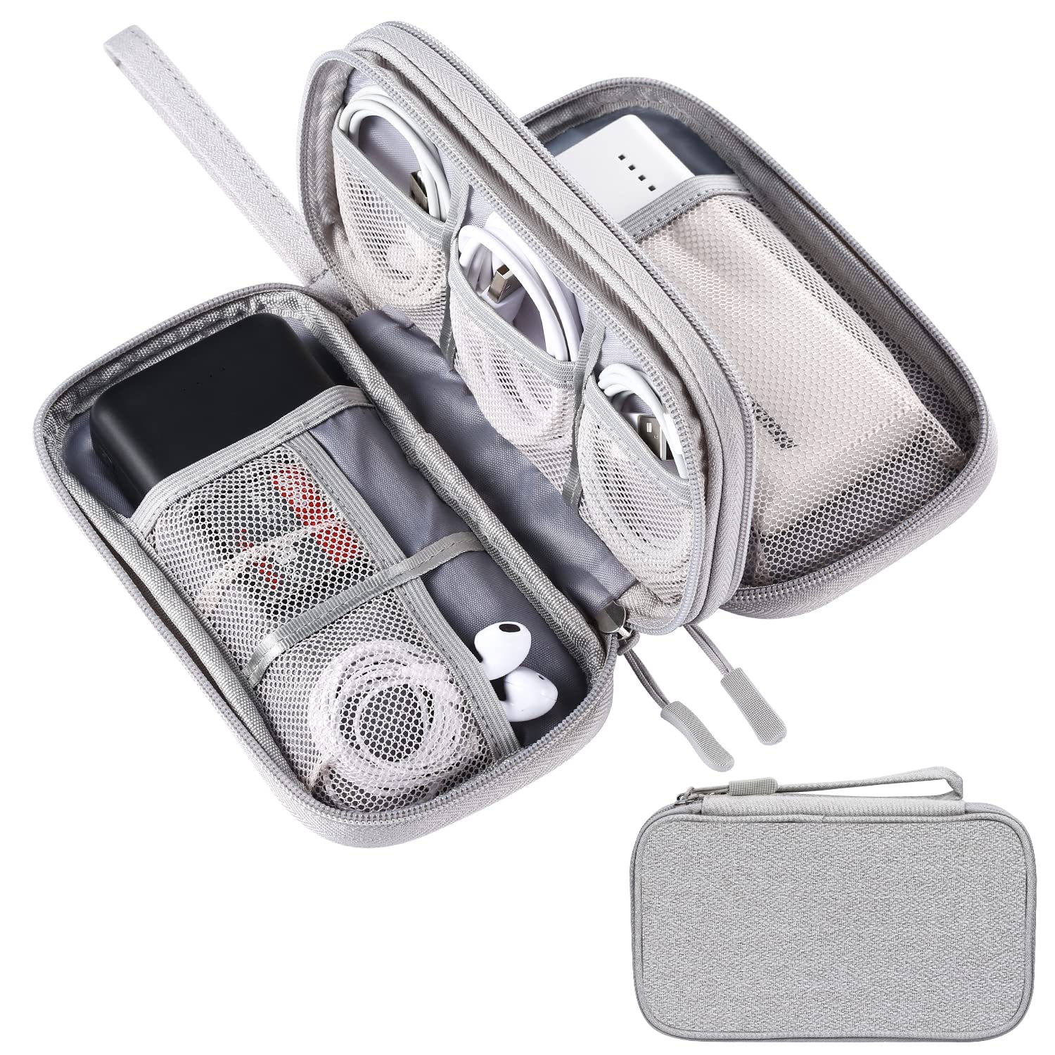 Amazon.co.jp: ケーブル収納ポーチ ガジェットポーチ 3層タイプ