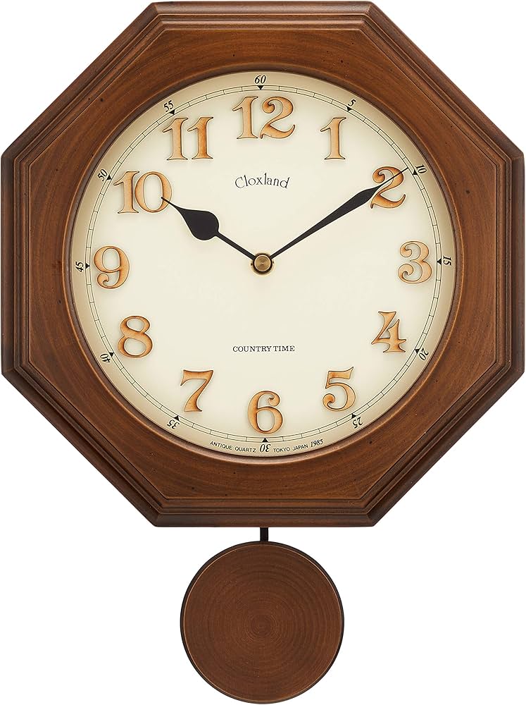 Amazon.co.jp: さんてる レトロ 電波 振り子 柱時計 日本製掛け時計