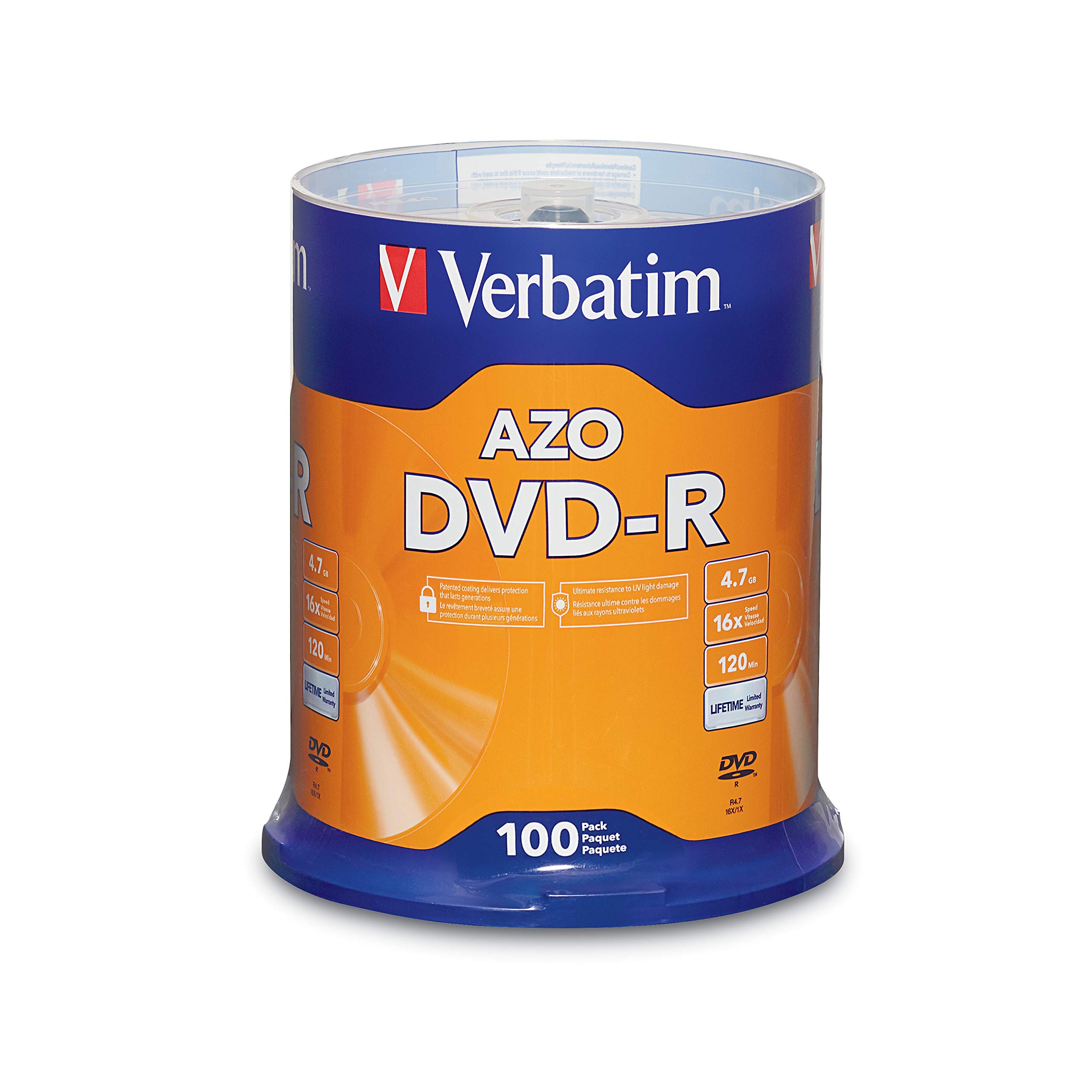Amazon.com: Verbatim DVD-R Blank Discs AZO Dye 4.7GB 16X