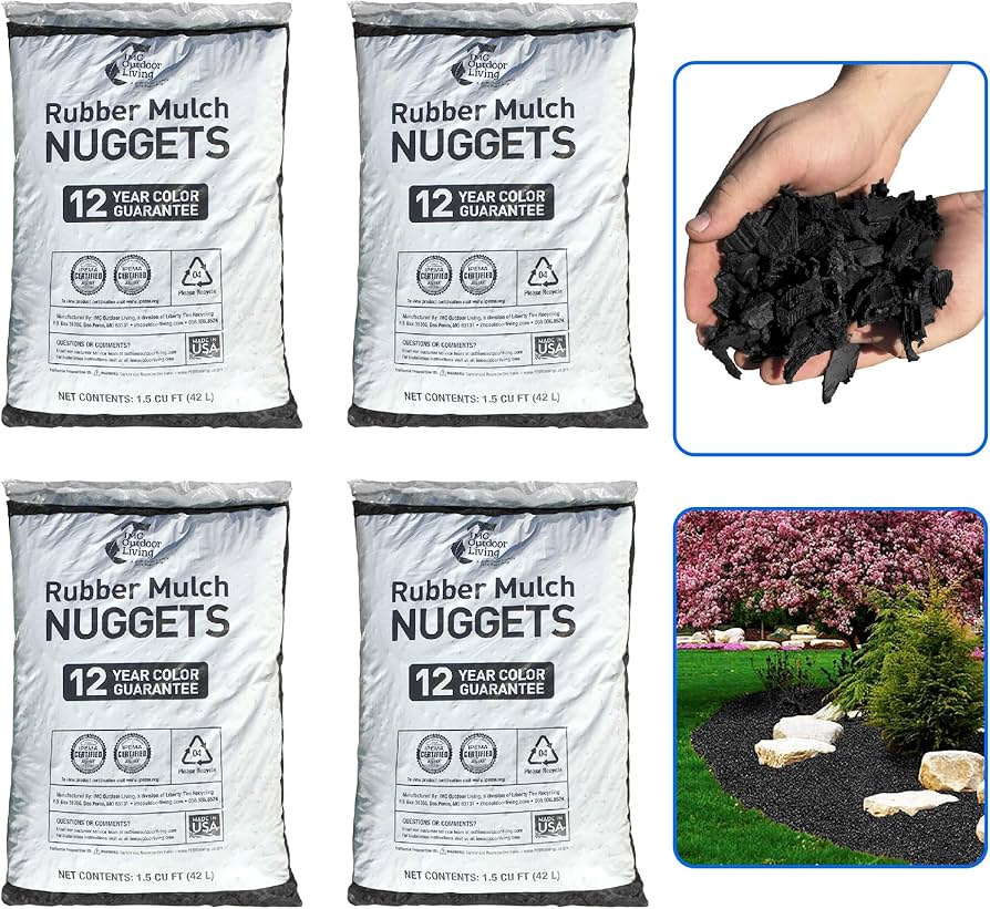 Amazon.com : NuPlay Rubber Mulch Landscaping Bark – Rubber Nugget