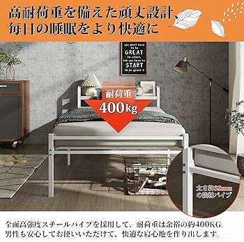 Amazon｜WLIVE ベッドフレーム ベッド シングル パイプベッド