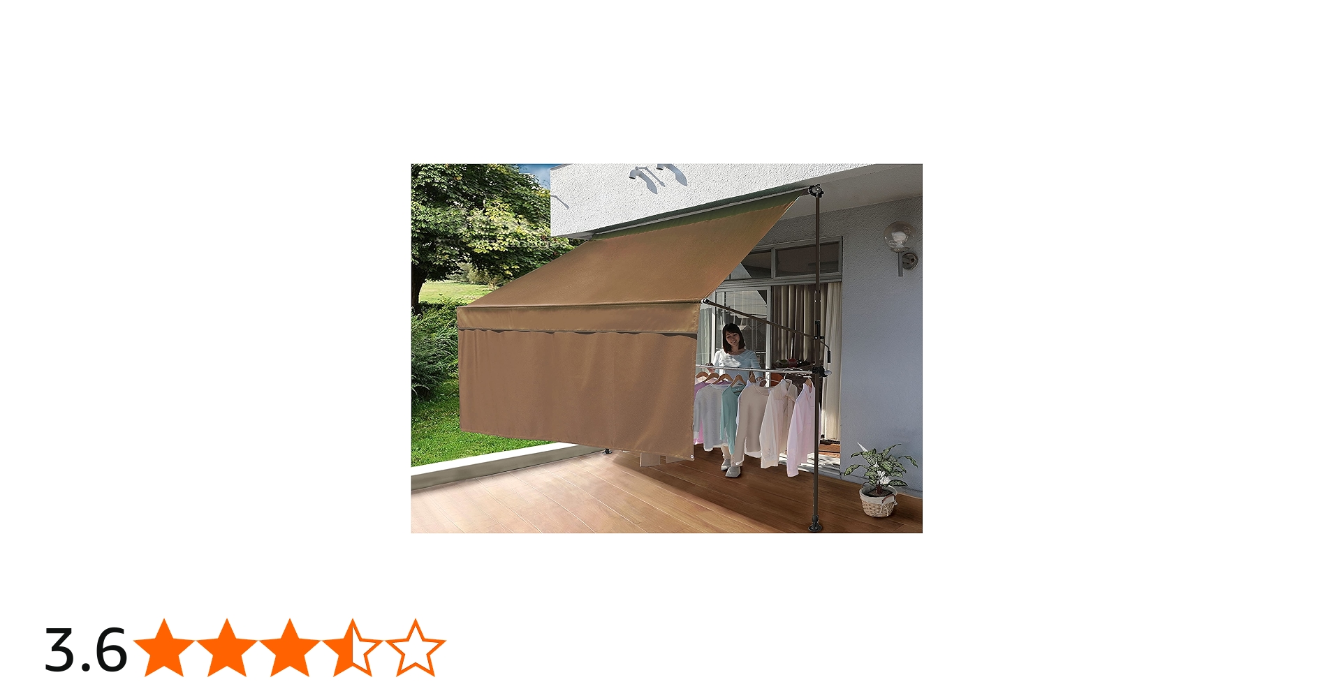 Amazon | リビングアウト(Living Out) 前幕と物干し竿付きオーニング