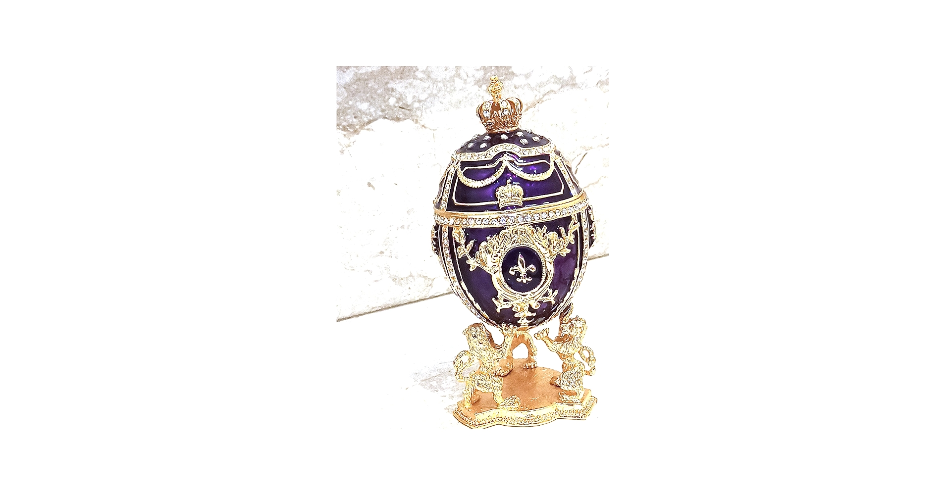 Amazon.com: Large royal purple fabergé egg 24kgold 4ct collectors