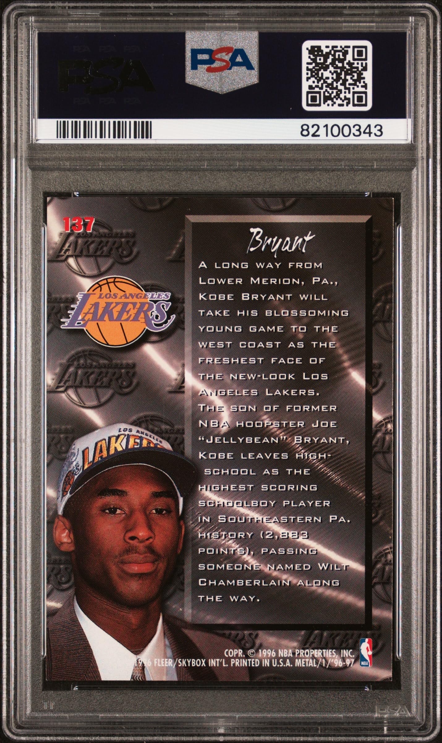 Amazon.com: Kobe Bryant 1996 Fleer Metal Basketball Rookie Card