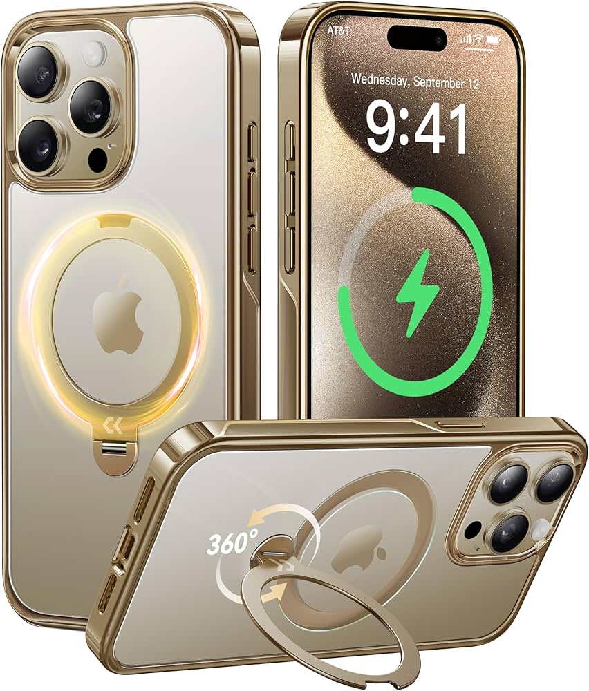 Amazon.co.jp: 【透き通る上質感・定点360°回転】CASEKOO iPhone 15