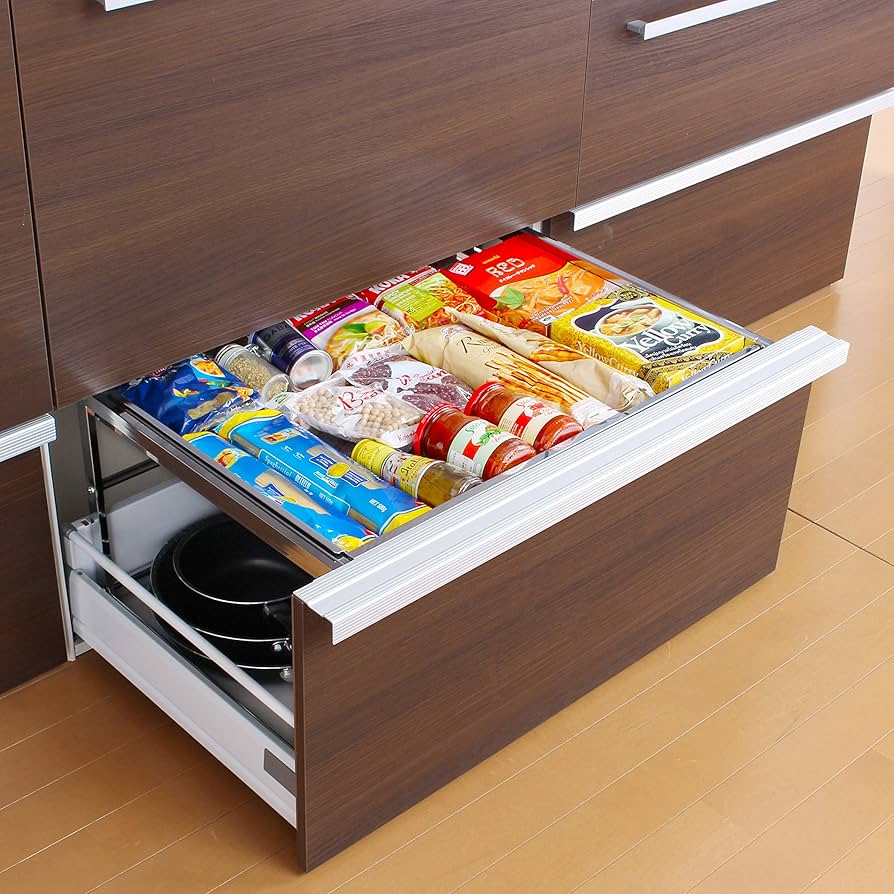 Amazon.co.jp: 川口工器 シンク下 幅伸縮 引き出し ラック ステンレス