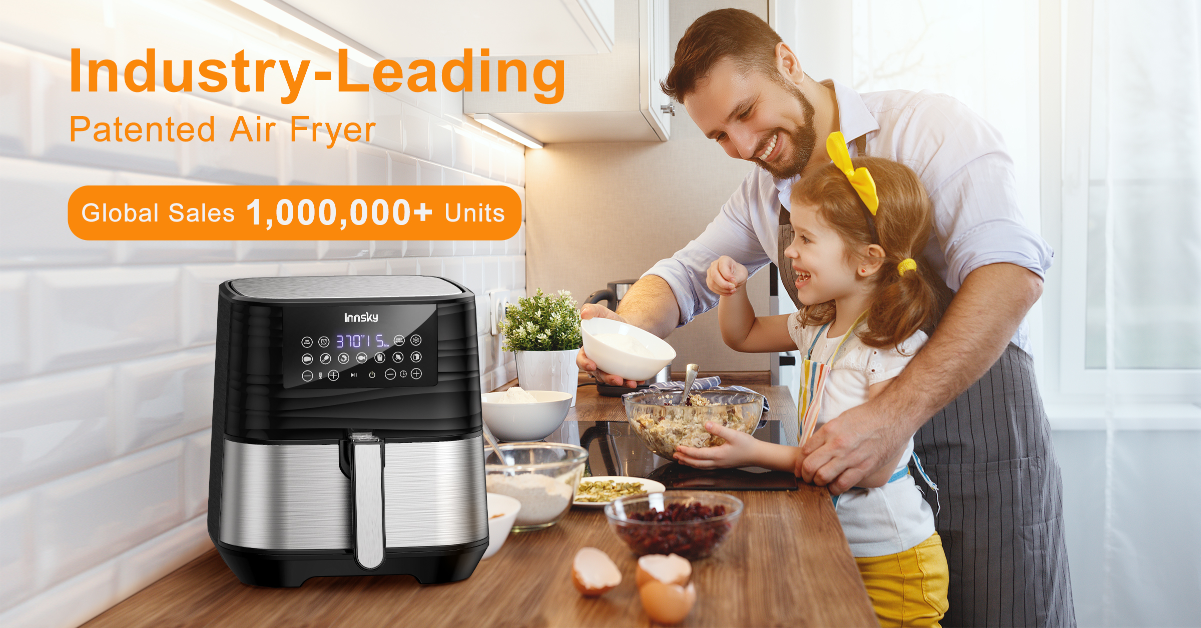Innsky Air Fryer XL 5.8QT, 【2023 Upgraded】 11 in 1 Oilless Hot