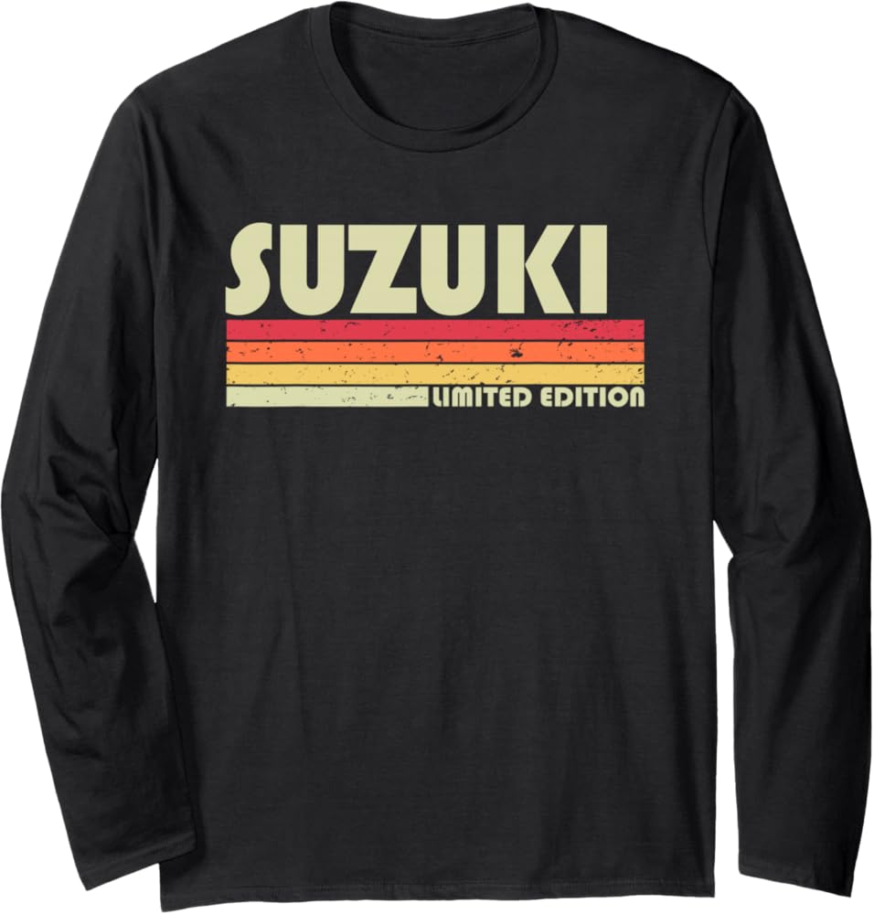 Amazon.com: Suzuki Retro Vintage Japanese Name Long Sleeve T-Shirt