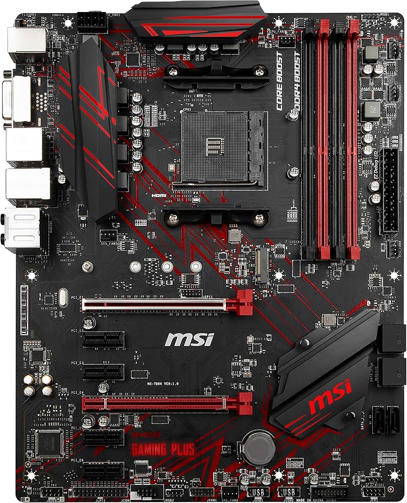 Amazon | MSI B450 GAMING PLUS ATX ゲーミングマザーボード [AMD B450
