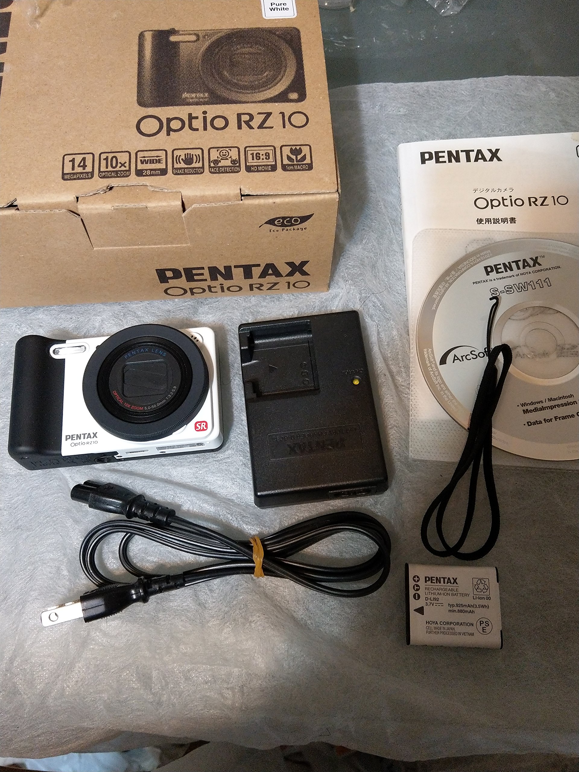 Amazon | PENTAX デジタルカメラ Optio RZ10 ピュアホワイト 1400万