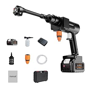 Amazon | M-WORKS モバイル高圧洗浄機 高圧洗浄ガン コードレス 洗車機