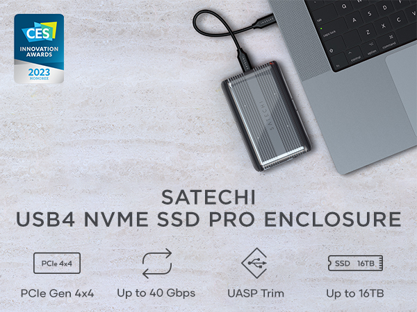 Amazon.com: Satechi M.2 Enclosure, USB4 NVMe SSD Pro Enclosure