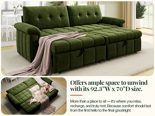 Amazon.com: Jocisland 93” Convertible Sofa Bed with Pull-Out