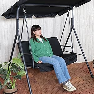 Amazon.co.jp: 不二貿易 ブランコ 2人掛け 屋外用 幅140×奥行110×高さ