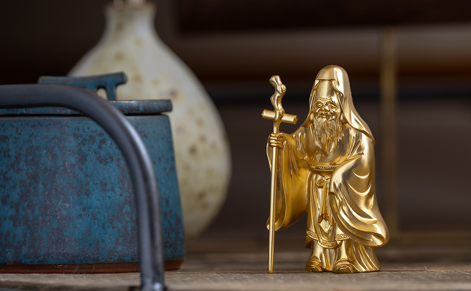 Amazon｜開運七福神 福禄寿 （金メッキ/24金）仏師：牧田秀雲 原型＿