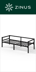 Amazon｜ZINUS Yelena ベッドフレーム メタル ブラック シングル