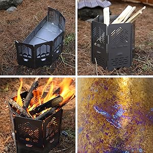 Amazon | Soomloomアーチ形ウィンドスクリーンステンレス焚き火風防