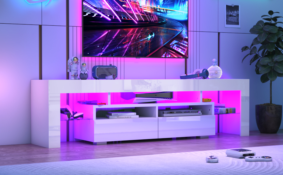 Amazon.com: Vinctik 6&Fox LED TV White Stand for 55/60/65inch TV