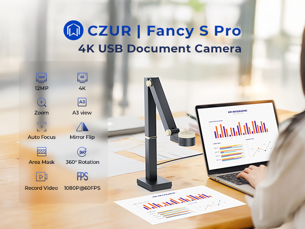 Amazon.com: CZUR Fancy S Pro 12MP USB Document Camera for Teacher