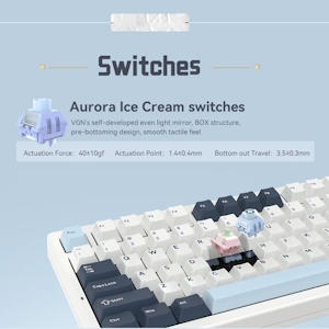 Amazon.co.jp: VGN ワイヤレス ゲーミングキーボード S99 Aurora Ice