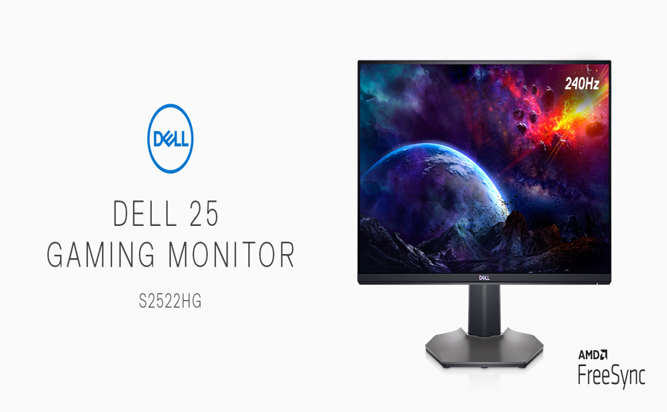Dell 240Hz Gaming Monitor 24.5 Inch Full HD Monitor with IPS