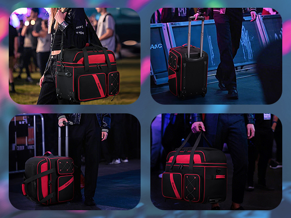 Amazon.com: BOSSTIN Rolling DJ Cable Bag with Wheels, DJ Gig Bag