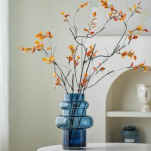 Amazon.com: Lvases Clear Blue Bubble Glass Flower Vase, Modern