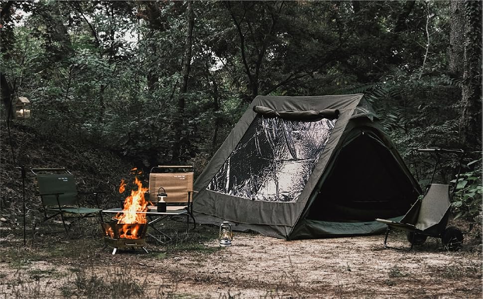 Amazon.co.jp: CAMVIL（カンビル）A型フレームテント カーキ 防風 防水