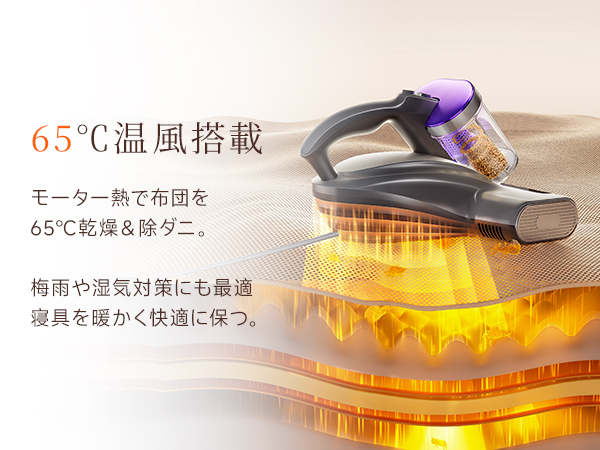 Amazon | uwant 布団クリーナー 布団掃除機 18kPa強力吸引 65℃熱風乾燥