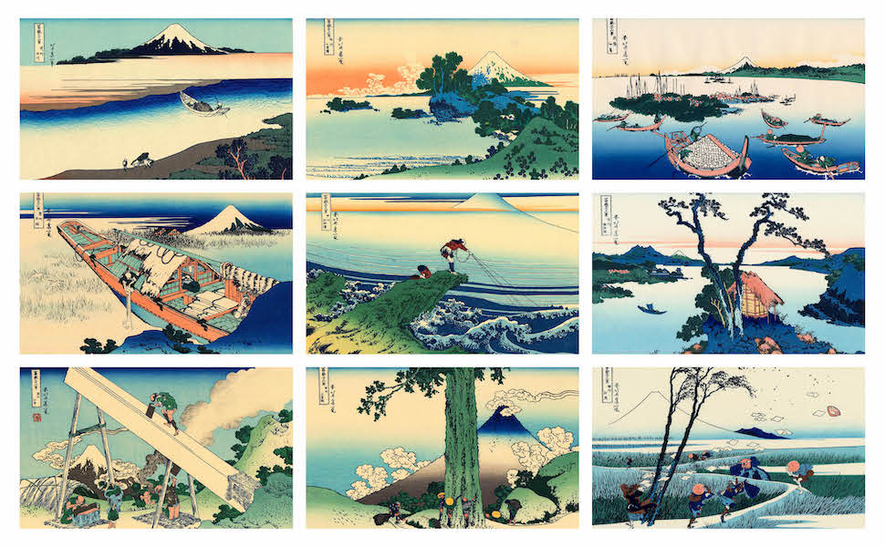 葛飾北斎の「富嶽三十六景」画集（A4ポスター用）全46作品収録