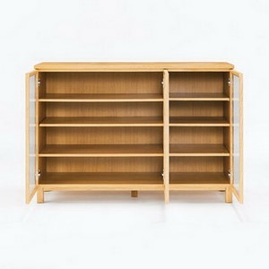 Amazon｜無印良品 ウォールナット材キャビネット・ガラス扉 幅80×奥行