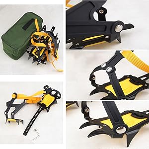 Amazon | 軽アイゼン 登山 10本爪 雪道 トレッキング マンガン鋼 滑り