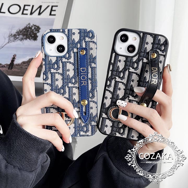 Christian Dior iPhone14proケース カナージュ Dior ブラックレザー