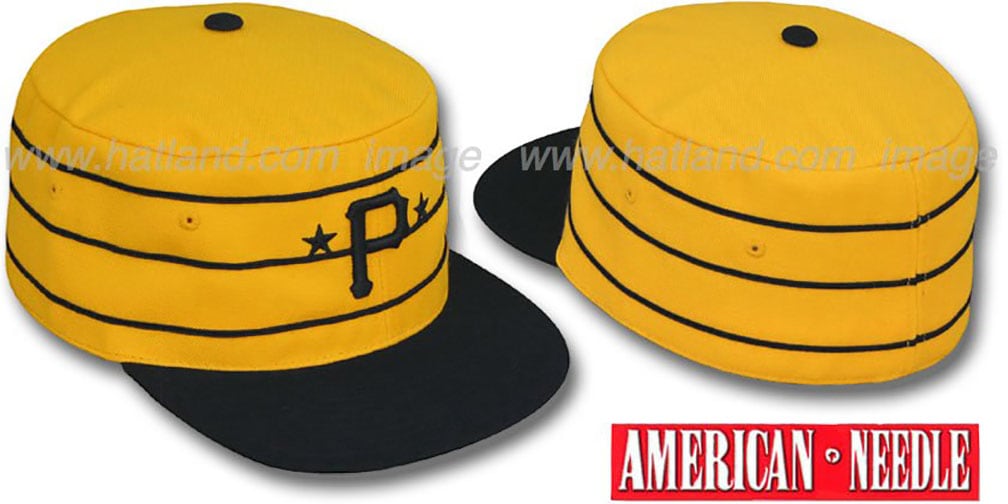 Pittsburgh Pirates 1977 PILLBOX Gold Fitted Hat by American Needl