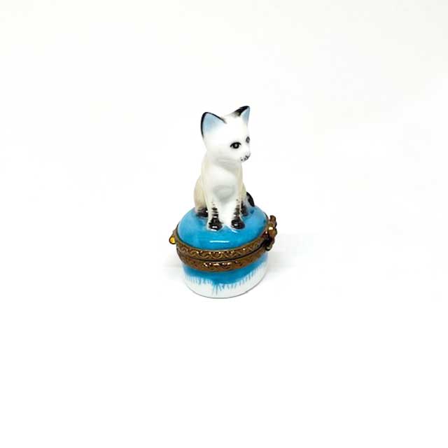 猫型リモージュボックス シャム猫ちゃんの小さなリモージュボックス