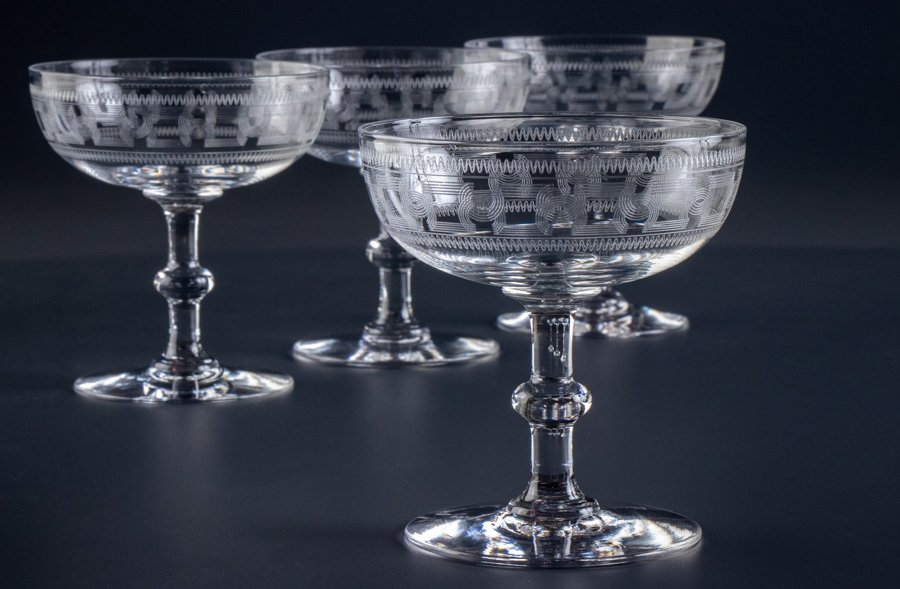 Baccarat】 オールドバカラ グレッグ シャンパングラス 4客 16835