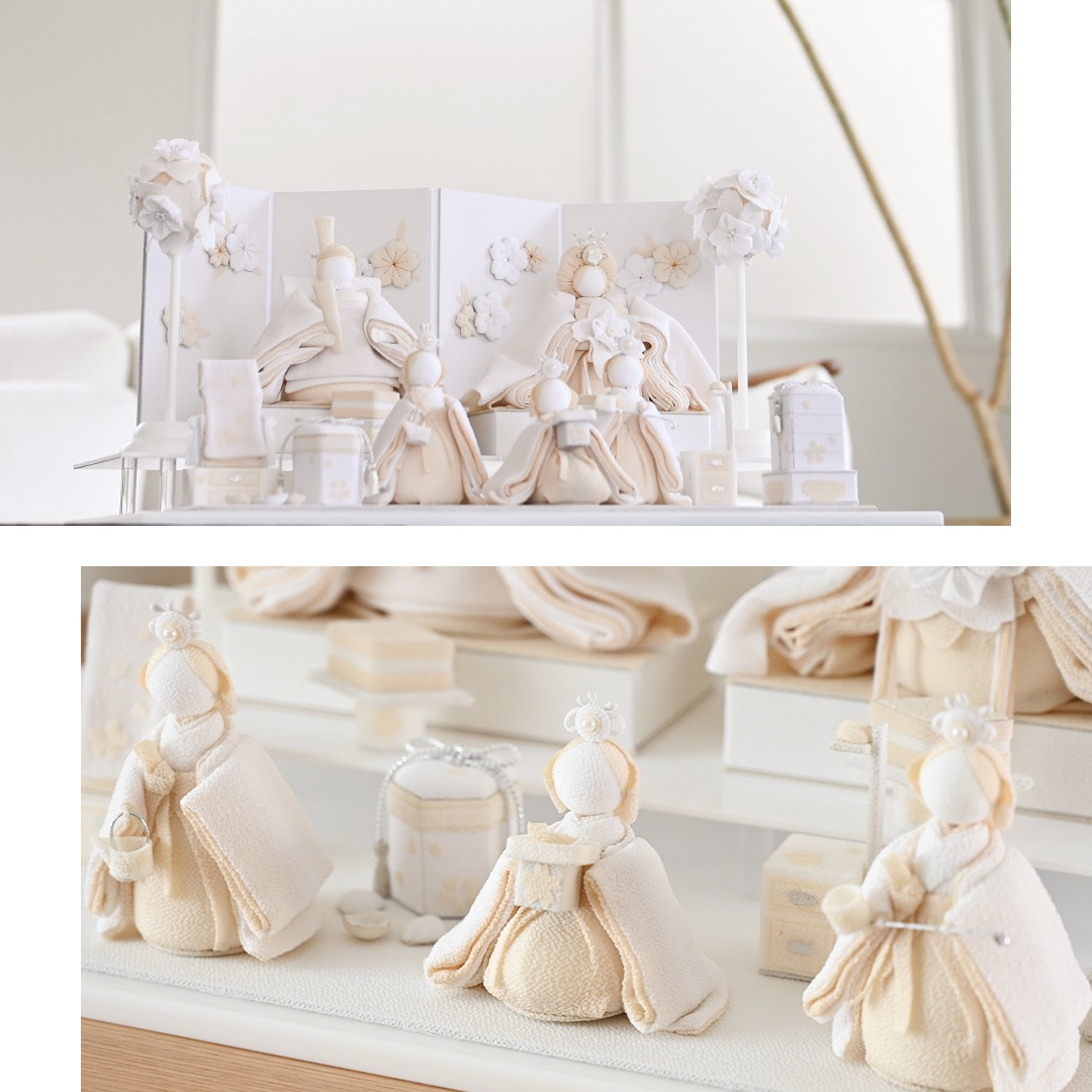 京都夢み屋【白粋-HAKI- 麗華五人飾 】 コンパクトでおしゃれな雛人形