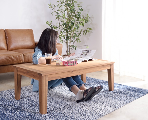 ユアサプライムス.com｜センターテーブル アカシア天然木と突板を使用