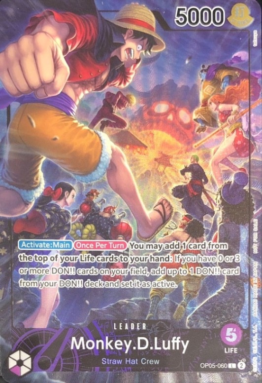 未開封】〔英語版〕モンキー・D・ルフィ「L」(紫)[OP05-060] PSA