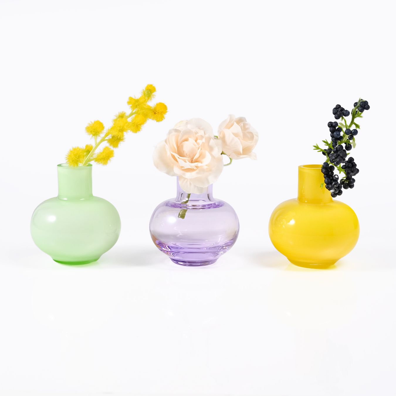 マリメッコ marimekko ベース ミニ 花瓶 3個セット イエロー グリーン