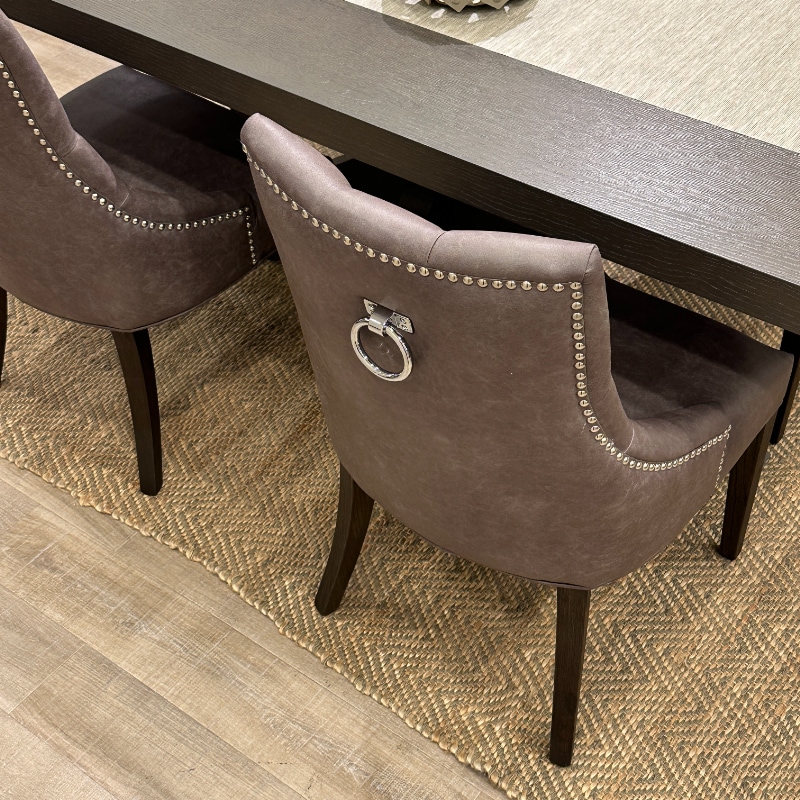 ダイニングチェア レザー ブラウン 2脚セット | 家具,チェア