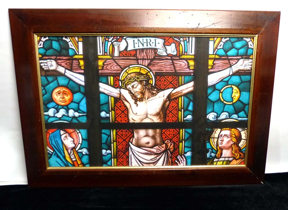 イエス・キリスト / ステンドグラス 十字架 教会の窓/ アートポスター