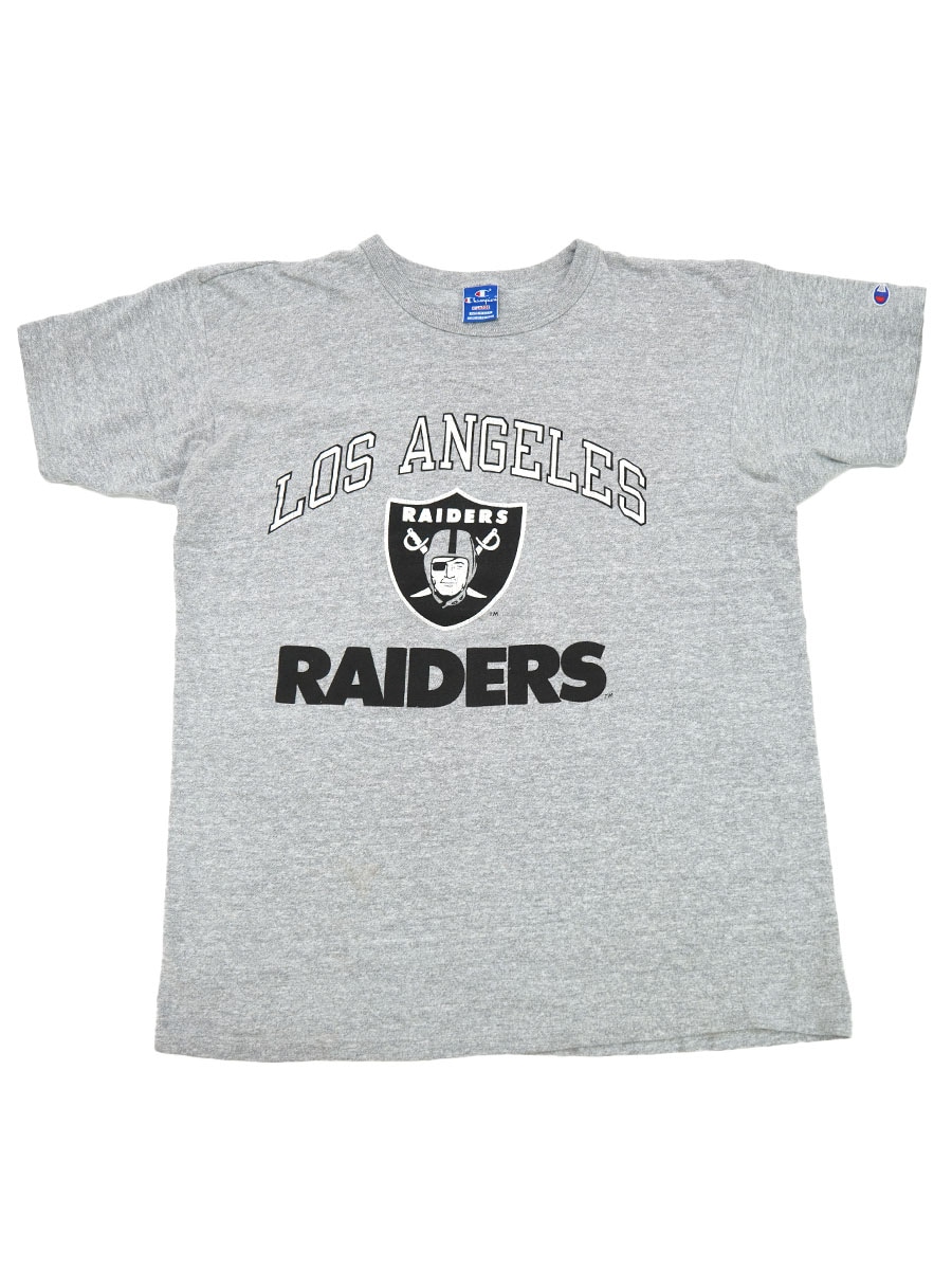 90's 青刺繍タグ チャンピオン ''LOS ANGELES RAIDERS'' 3段プリント T