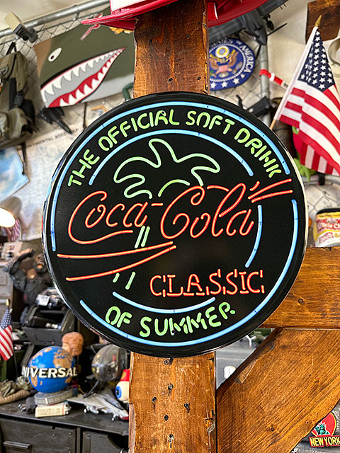 コカ・コーラ ネオンサイン ラウンド型ブリキ看板の通販・販売