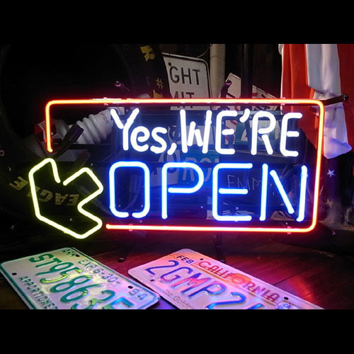 ネオンサイン YES WE'RE OPEN イエスウィアーオープン ネオン管 照明