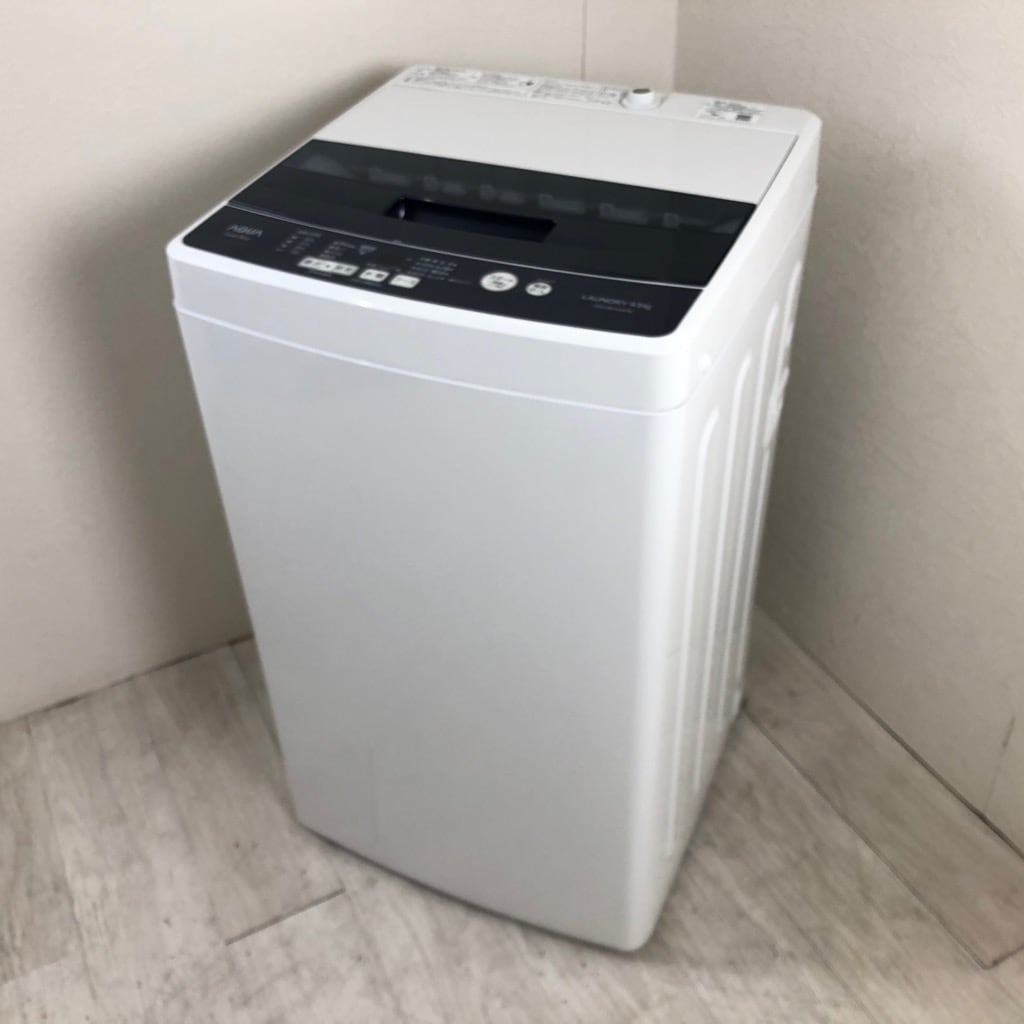 中古 全自動洗濯機 4.5kg ハイアール アクア フロストブルー 2019年製