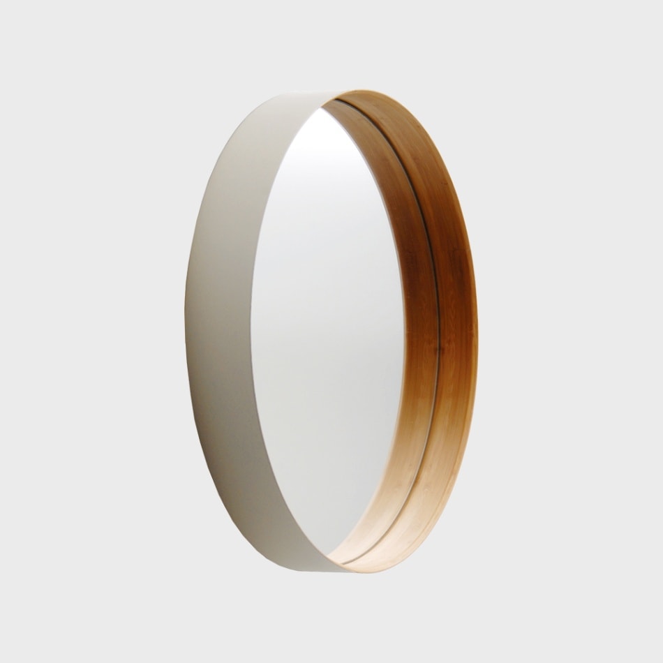 鏡 壁掛け / TEORI テオリ ZERO ゼロ ウォールミラー 乳白色 丸 M [ 鏡